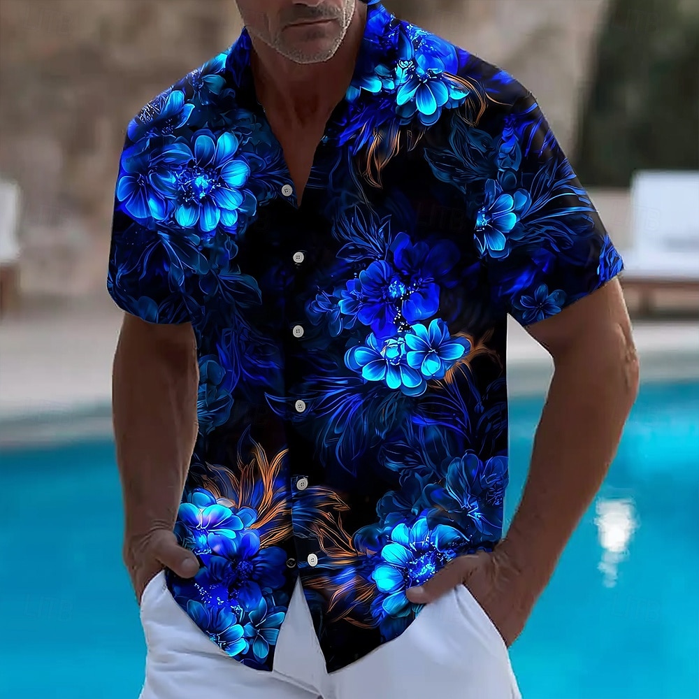 Vintage Hawaiian Floral Shirt - Kemeja Hawaii Musim Panas Bunga Cahaya
