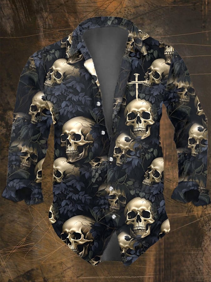 Halloween kemeja lengan panjan - Vintage Hawaiian Floral Shirt ulasan dan harga
