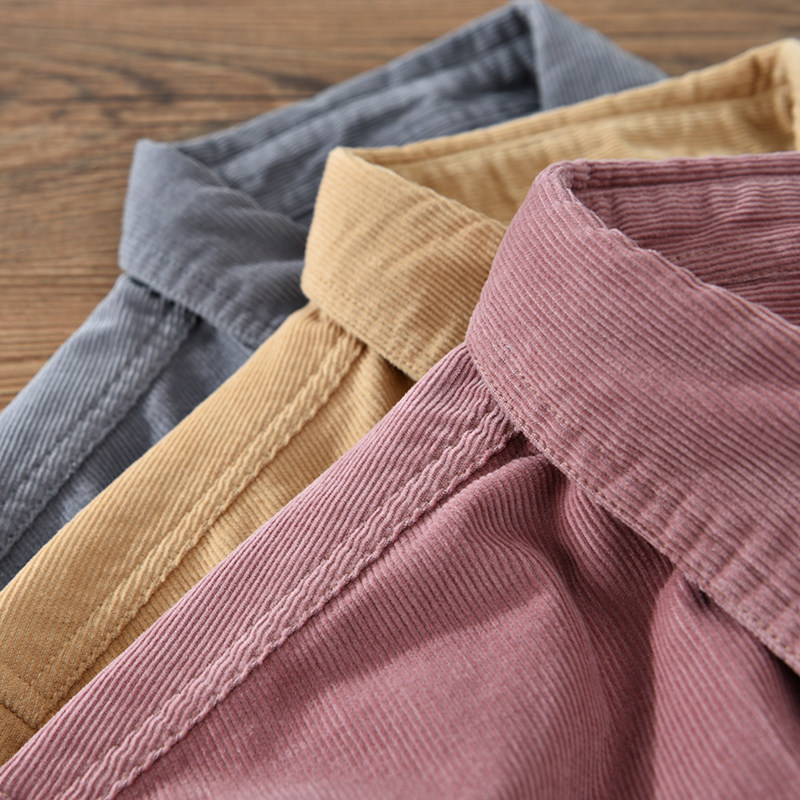 Kemeja Lengan Panjang Berbahan - Corduroy Button Up Shirt Men ulasan dan harga