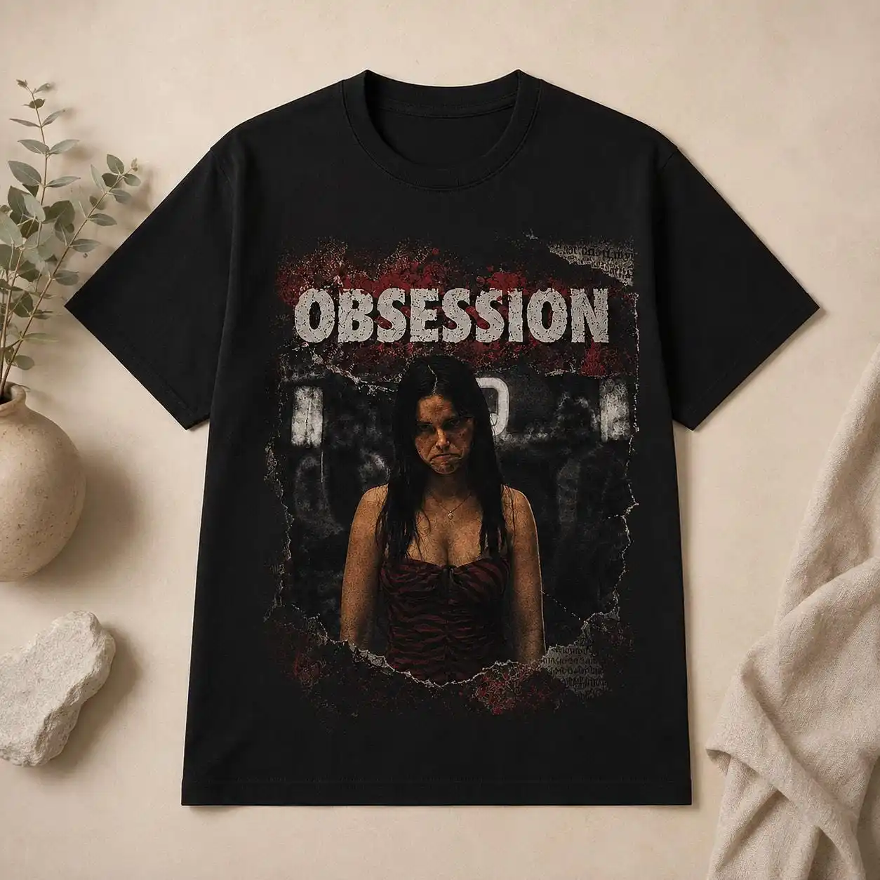 Kaos Grafis Obsession, Kaos Ho - Acid Wash Vintage Graphic T Shirt ulasan dan harga